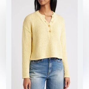 Billabong Sunshine Yellow Knit Long Sleeve Sweater sz L
